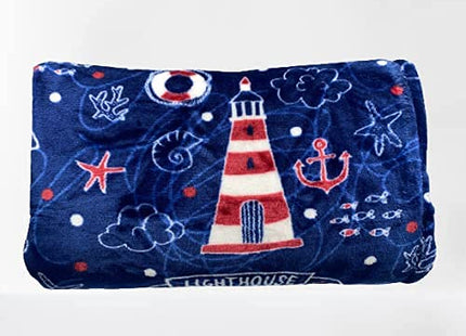 FAITH, HOPE, LOVE HOME DÉCOR The Shore Summertime Extra Soft Microplush Throw Blanket (50" X 60") - Lighthouse Blanket