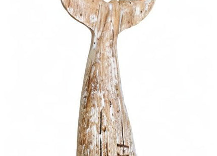 Nautical Home Decor Wood Whale Tail Tabletop Statue Decorative Sculpture