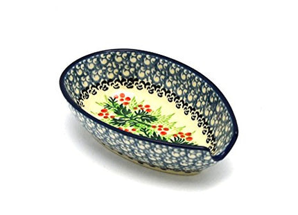 Polish Pottery Spoon Rest - Holly Berry