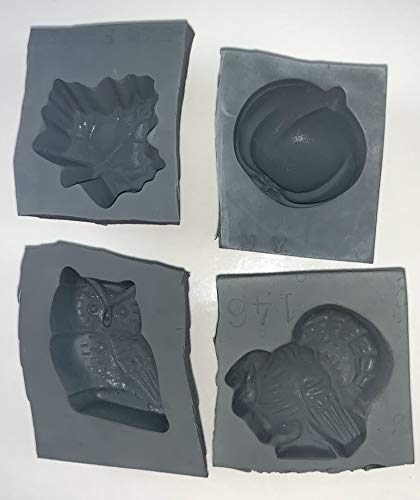Rubber Candy Mold Fall Assortment Maple Leaf, Apple,Turkey, Owl