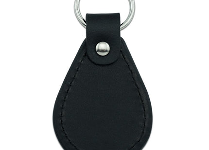 Black Leather Happy Camper with Campfire Keychain