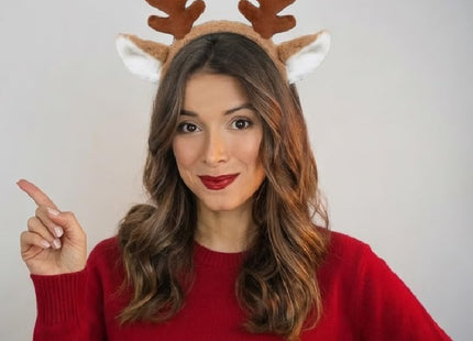 6 Count Deer Antlers Headband Reindeer Antlers Headband Fluffy Deer Ears