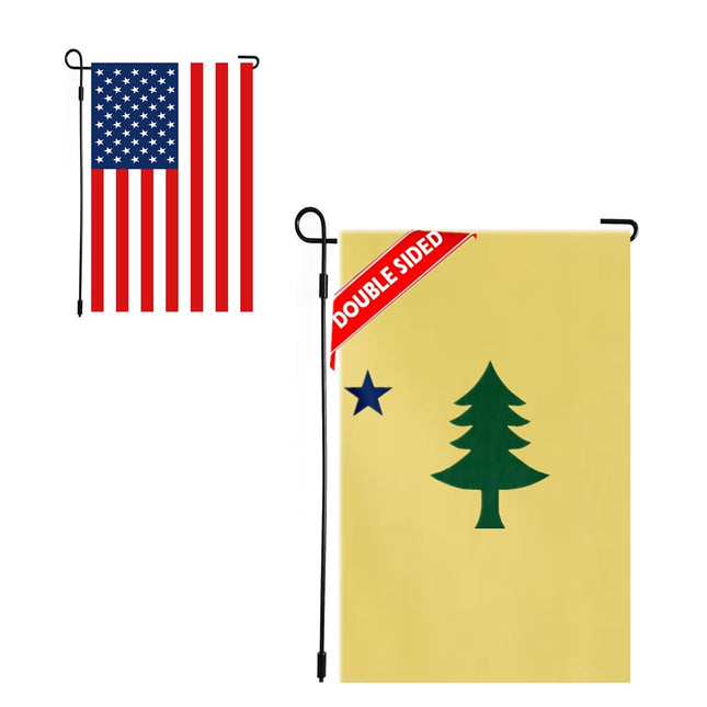 ACWIPT 2 in 1 Original Maine State and America USA Garden Flag 12x18inch,220D Sturdy Nylon Flag,Original ME Garden Flags. (Original)
