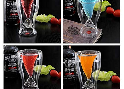 Mermaid Cups, 2 Pack Mermaid Mug Gifts for Women, Mermaid Tail Glasses