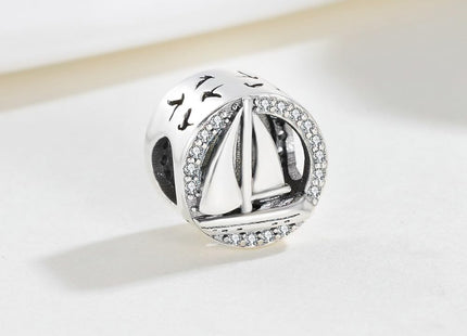 925 Sterling Silver Sailboat Sailing Ship Charm for Pandora Bracelets