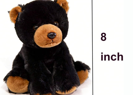 YUKOUQIAN Bear Stuffed Animal Cute Plush Doll Toy 8 inch for Girls Boys Christmas (Siting Black Bear)