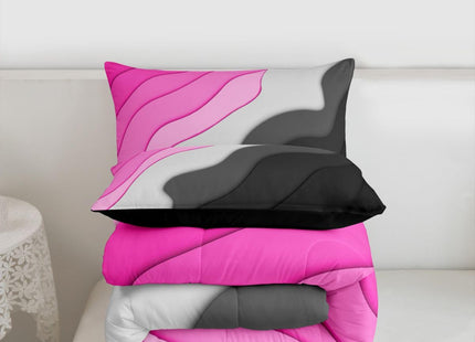 Erosebridal Girls Pink Ombre Comforter Set Full Minimalism Art Bedding Set, Abstract Marine Ocean Wave Bedding Comforter Sets Summer Beach Duvet Insert, Aesthetic Artwork Quilted Duvet Microfiber