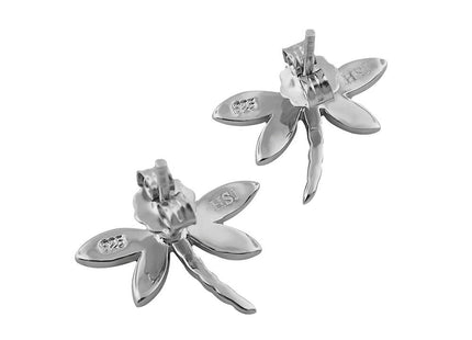 Sterling Silver Synthetic Blue Opal Dragonfly Stud Earrings