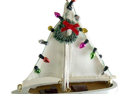 Sailboat Christmas Tree Ornament 5 1/2 Inch
