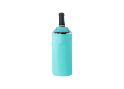 Vinglacé Wine Bottle Chiller- Portable Champagne Insulator- Stainless Steel Wine Cooler Sleeve - Keeps Wine Cold (Sea Glass)