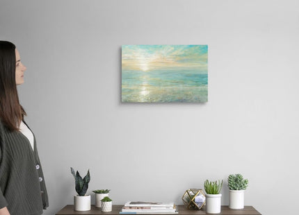 CANVAS ON DEMAND Sunrise Canvas Wall Art Print Coastal, Contemporary, Home Decor, Ocean Artwork, 18" x12in