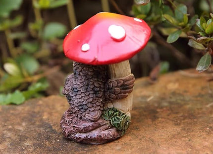 Cliocoo 4cs Owl Mushroom Miniature Set for Fairy Garden, Lovely Resin Owl Figurines Kit for Garden Yard Patio Outdoor Home Decoration (Owl Mushroom Set)