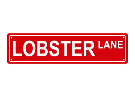LOBSTER LANE ANIMAL Metal Tin Street Sign Bar Cafe Garage Cave Home Room Wall Bathroom Farmhouse Garden Porch Patio Decor, 16 x 4 Inch