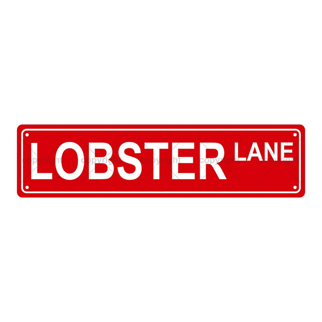 LOBSTER LANE ANIMAL Metal Tin Street Sign Bar Cafe Garage Cave Home Room Wall Bathroom Farmhouse Garden Porch Patio Decor, 16 x 4 Inch
