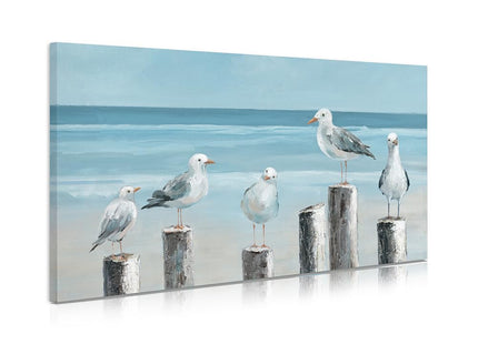 Yidepot Coastal Seagull Poster Decor- Seabird Canvas Beach wall art, Lake and Sea Ocean Themed Artwork for Bedroom Bathroom Art 20"x40"
