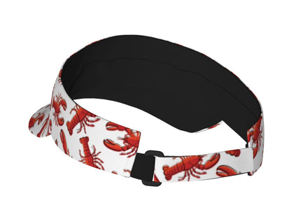 Red Lobster Lobsters Crayfish Sports Sun Visor Hats Adjustable Men Women Lightweight Packable Cooling Empty Top Visor Hat for Running, Tennis, Golf