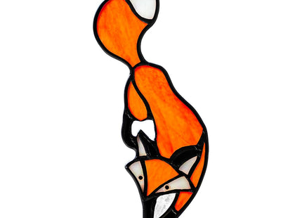BOXCASA Fox Suncatcher for Window, Fox Stained Glass Window Hanging Decor