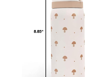 SANDJEST Mushroom Stainless Steel Push-button Lid Water Bottle 32oz