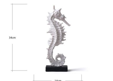 HAUCOZE Seahorse Statue Ocean Decor Modern Sculpture Home Gift 13.4 Inch