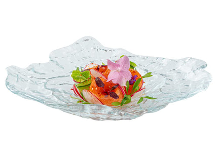 Restaurantware Clear Glass Seashell Serving Plates, 8 3/4 In Wide, 1 Ct