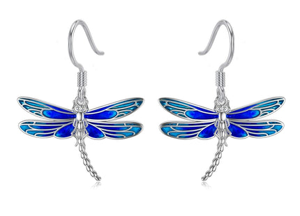 PELOVNY Dragonfly Earrings for Women 925 Sterling Silver Blue Dragonfly Dangle Earrings Birthday Christmas Jewelry Gifts for Mom Daughter Wife Sister
