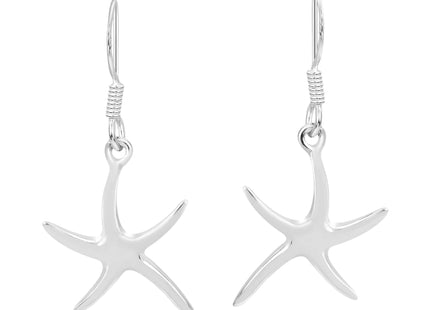 AeraVida Minimalist Nautical Starfish 925 Sterling Silver Dangle Earrings