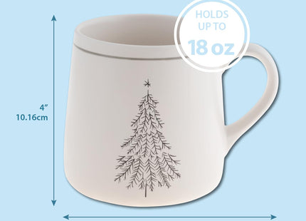 Karma Gifts, Winter White Mug, Pinecone, 18 OZ