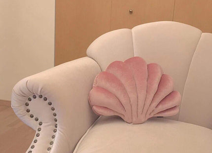Patty Both Seashell Decorative Pillow Velvet Seashell Throw Pillow, Sea Shell Shaped Throw Pillow Decorative Pillows for Bed Couch Home Office Decor (Pink, Small(12.8 * 10in 0.3kg))