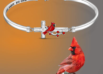 Cardinal Cross Gifts Bracelets for Women Sterling Silver Cardinal Bracelet