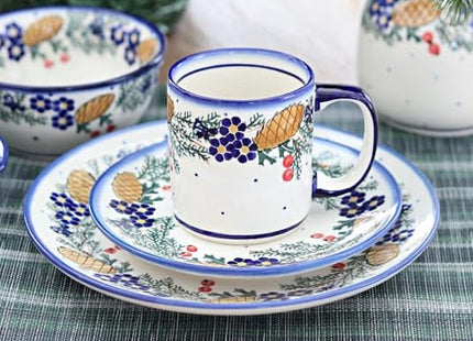 Blue Rose Polish Pottery Pinecone Coffee Mug