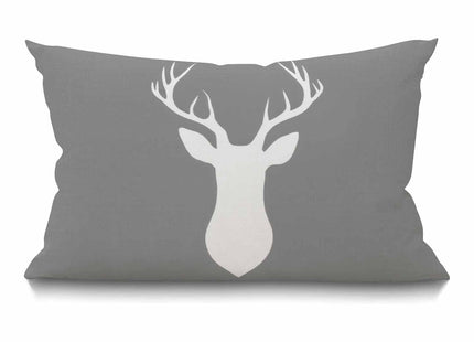 Smooffly Throw Pillow Cover Woodland Deer Head Decorative Pillow Case Home Decor 20x12 Inches Pillowcase
