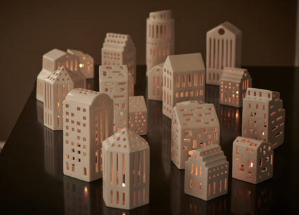 Kahler Urbania Lighthouse Functio | Ceramic Tealight Holder | White | 3.5 Inch