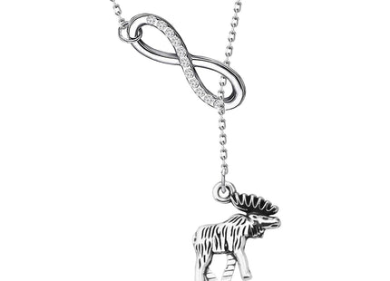 MAOFAED Moose Necklace - Moose Spirit Balanced Strong Kind - Inspirational Gift