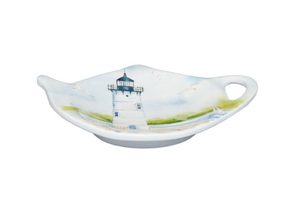 Supreme Housewares Lighthouse Tea Bag Holders, Teapot Shaped Tea Bag Coasters Spoon Rests Saucer Seasoning Dish Set, Multicolor, 4 x 3 Inch, Set of 4