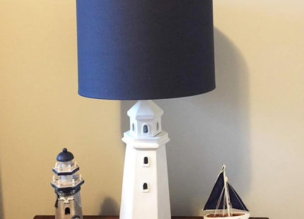 Wooden Lighthouse Decor, 10.25Inch Decorative Nautical Lighthouse Rustic Ocean Sea Beach Themed Lighthouse Decoration, Handcrafted Tabletop Nautical Themed Home Decor Bathroom Decor(Seabird & Anchor)