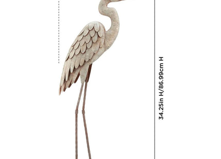 Regal Art & Gift Metal Egret Statue – Coastal Heron Garden Sculpture, Elegant Bird Decor for Lawn, Patio, or Beach House Yard – Sturdy Outdoor Standing Crane Ornament, 16.5""L x 8.25""W x 34.25""H