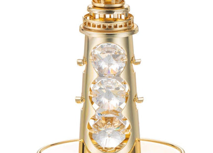 Matashi 24K Gold Plated Lighthouse Ornament Elegant Tabletop Showpiece