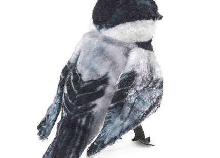 Folkmanis Mini Chickadee Finger Puppet, White; Black;gray
