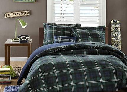 Intelligent Design Cabin Plaid All-Season Blue Twin Comforter Set, 3pc