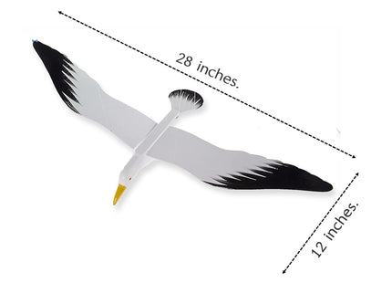 WitnyStore 28" White Black Seagull Wooden Flying Bird Mobile Kinetic Hanging Sculpture for Adult Collectors Handcrafted Room Decoration Display Art Dynamic Overhead Ornament