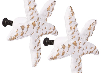 VOSAREA 2pcs Sea Drawer Knobs Coastal Drawer Pulls Ocean Drawer Pulls Nautical Theme Sea Door Handles Cast Iron Knobs for Cabinets Dresser (Sea Star)