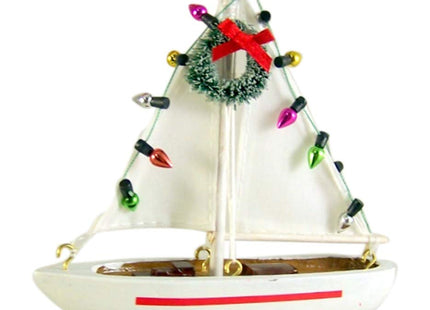 Sailboat Christmas Tree Ornament 5 1/2 Inch
