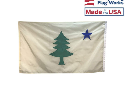 2x3' Historic 1901 Original Maine State Flag - Fully Sewn Applique Durable All-Weather Nylon, Made in USA, Indoor or Outdoor Use