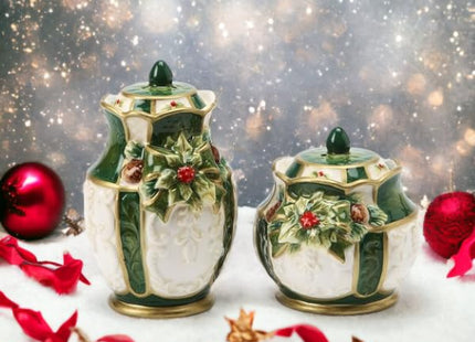 Cosmos Emerald Holiday Holly Salt & Pepper Set