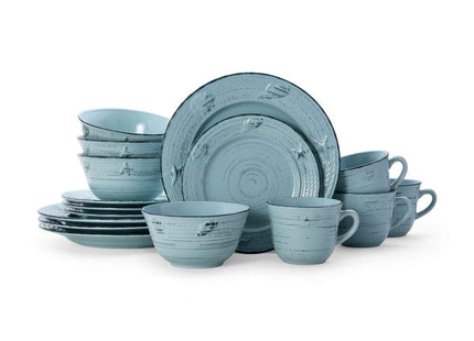 Pfaltzgraff Trellis Coastal 16-Piece Dinnerware Set, teal