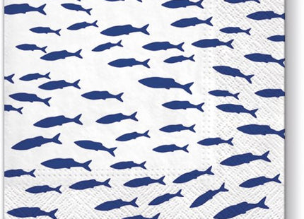Cocktail Paper Napkins 40pcs (BLUE SHOAL), Seasonal & Nautical Design