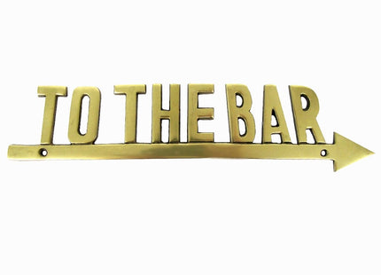 Solid Brass Plaque TO THE BAR nautical decor