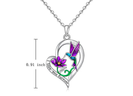 Hummingbird Necklace for Women Pendant Heart Hummingbird Necklace Jewelry