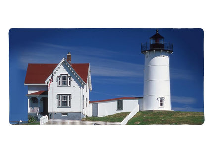 Nubble Lighthouse Maine ME Large Gaming Mouse Pad Desk Mat with Stitched Edges, Non-Slip Base for Gamer, Home and Office
