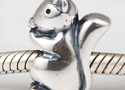Lucky Squirrel Charm 925 Sterling Silver Animal Charm Pet Charms for Diy Charms Bracelet (Squirrel)